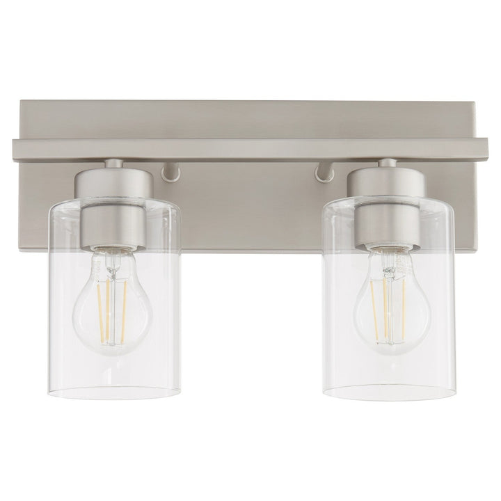 Quorum Carter 5012-2-65 Bath Vanity Light 14 in. wide - Satin Nickel