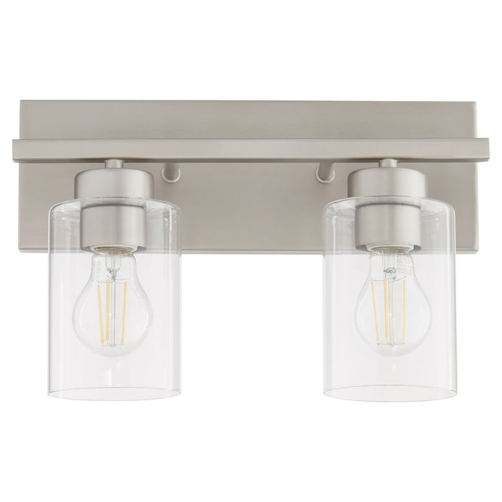 Quorum Carter 5012-2-65 Bath Vanity Light 14 in. wide - Satin Nickel