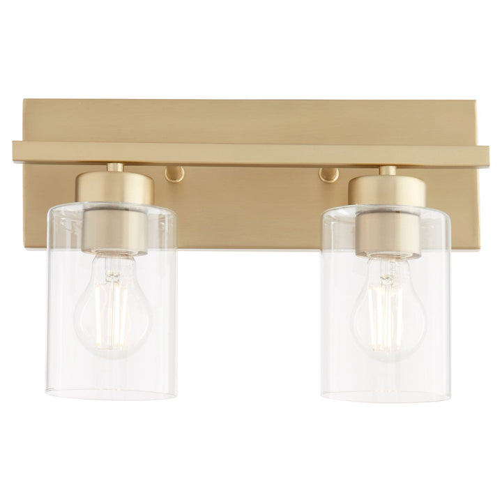Quorum Carter 5012-2-80 Bath Vanity Light 14 in. wide - Aged Brass