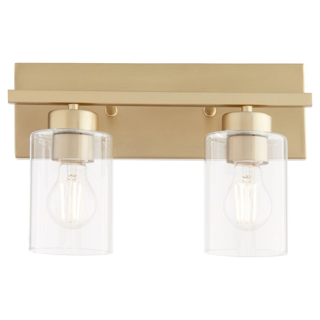Quorum Carter 5012-2-80 Bath Vanity Light 14 in. wide - Aged Brass