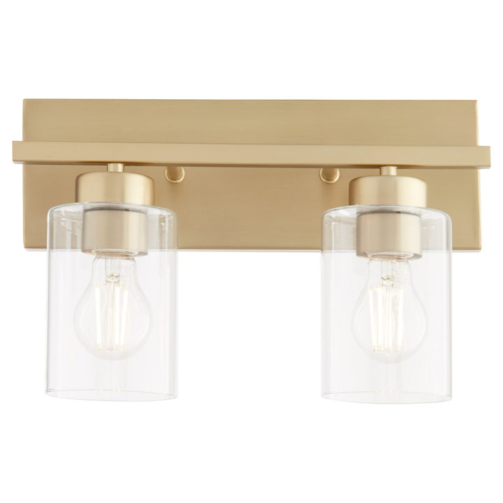 Quorum Carter 5012-2-80 Bath Vanity Light 14 in. wide - Aged Brass