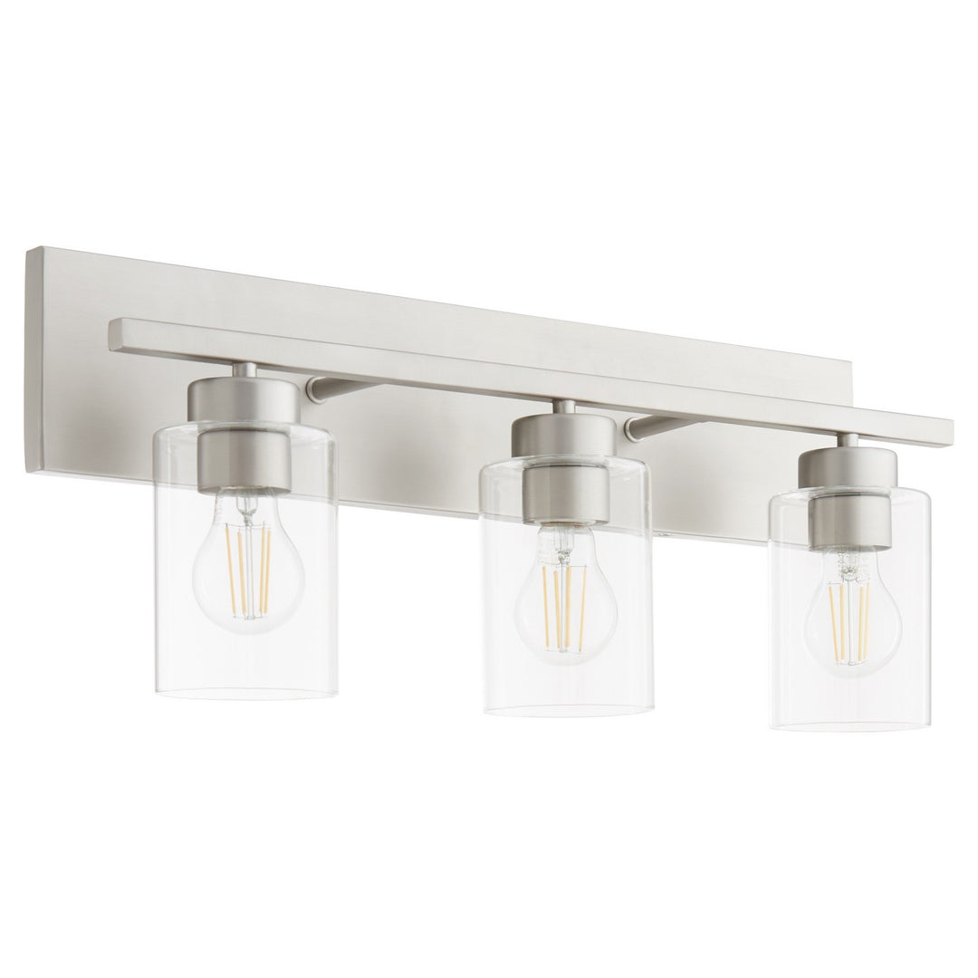 Quorum Carter 5012-3-65 Bath Vanity Light 22 in. wide - Satin Nickel