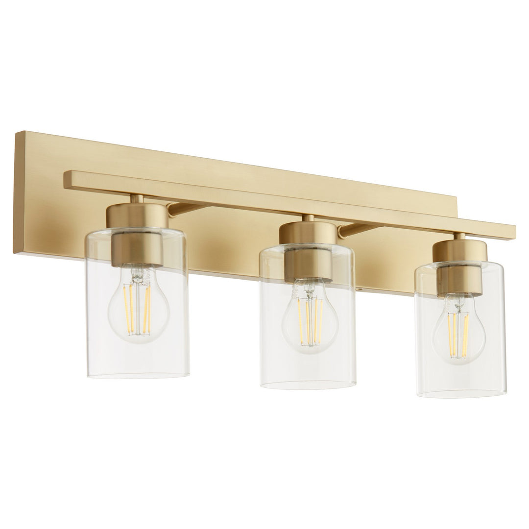 Quorum Carter 5012-3-80 Bath Vanity Light 22 in. wide - Aged Brass