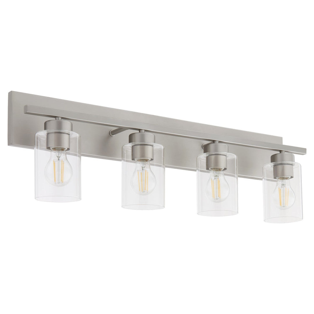 Quorum Carter 5012-4-65 Bath Vanity Light 30 in. wide - Satin Nickel