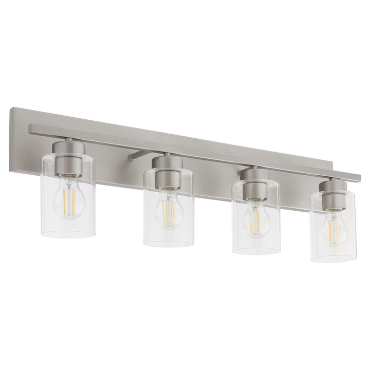 Quorum Carter 5012-4-65 Bath Vanity Light 30 in. wide - Satin Nickel