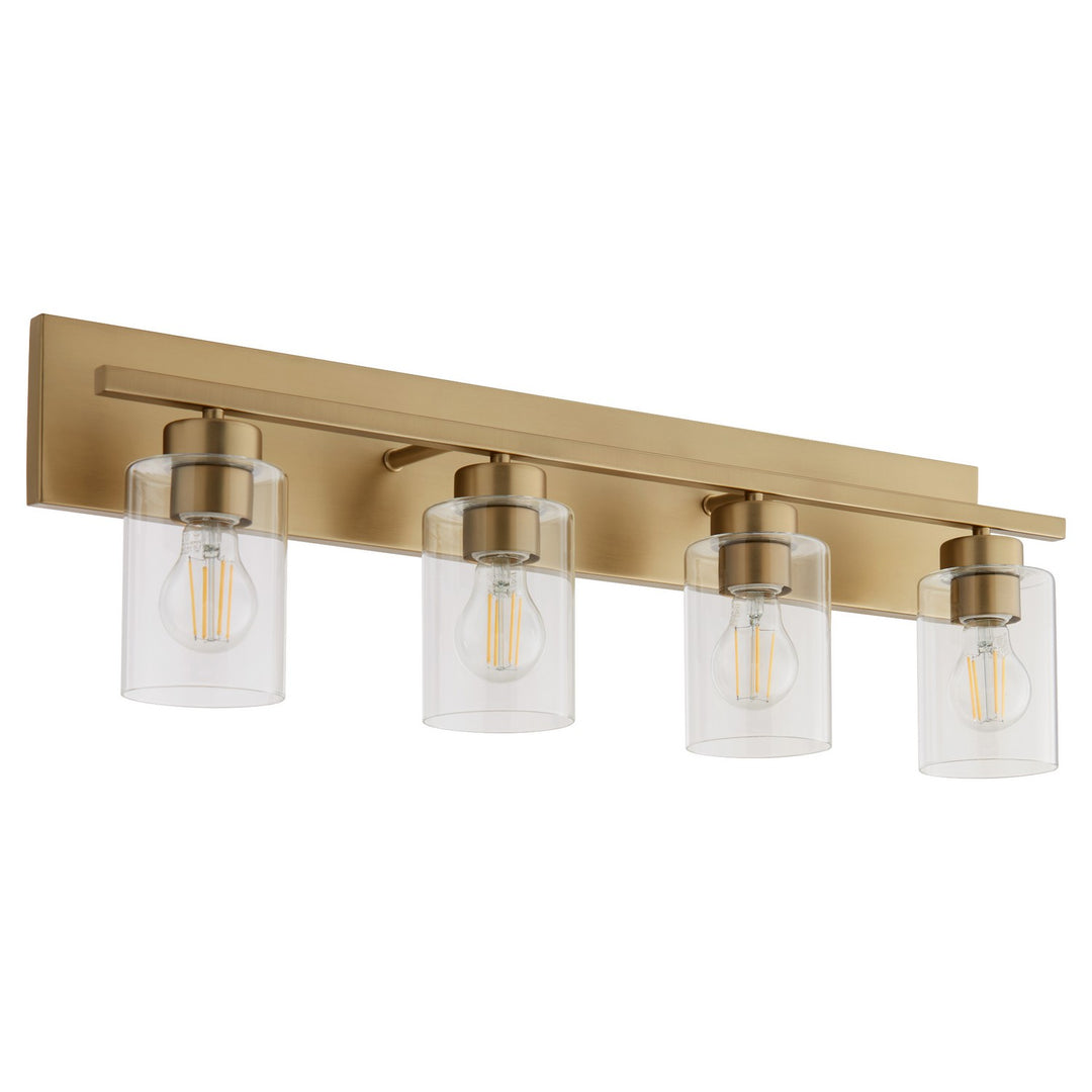 Quorum Carter 5012-4-80 Bath Vanity Light 30 in. wide - Aged Brass