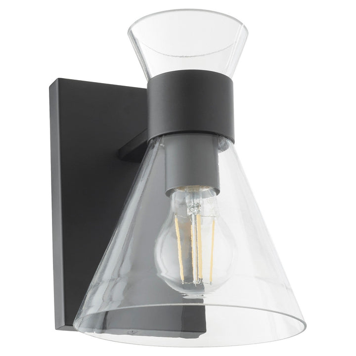 Quorum Beldar 5119-1-259 Wall Sconce Light - Matte Black w/ Clear Glass