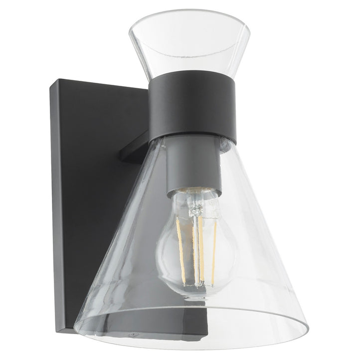 Quorum Beldar 5119-1-259 Wall Sconce Light - Matte Black w/ Clear Glass