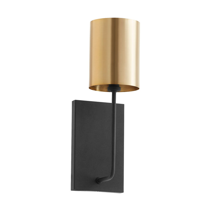 Quorum Harmony 557-1-6980 Wall Sconce Light - Textured Black W/ Aged Brass