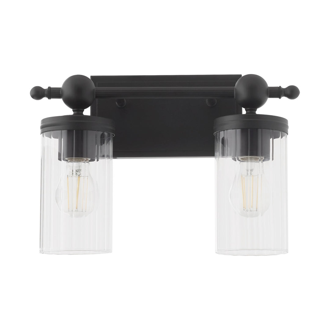 Quorum Lee Boulevard by Tamara Day 560-2-59 Bath Vanity Light 15 in. wide - Matte Black