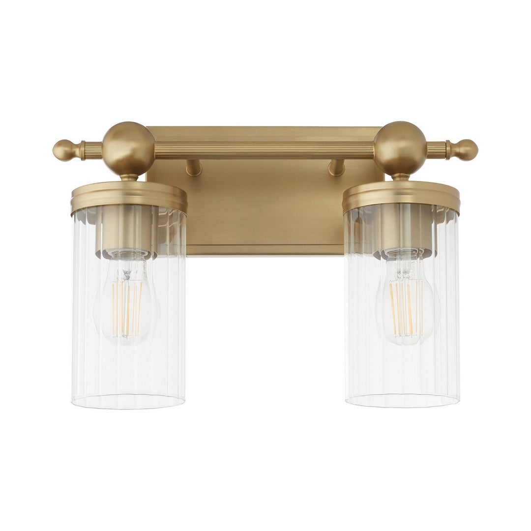 Quorum Lee Boulevard by Tamara Day 560-2-80 Bath Vanity Light 15 in. wide - Aged Brass