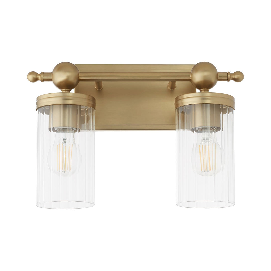 Quorum Lee Boulevard by Tamara Day 560-2-80 Bath Vanity Light 15 in. wide - Aged Brass