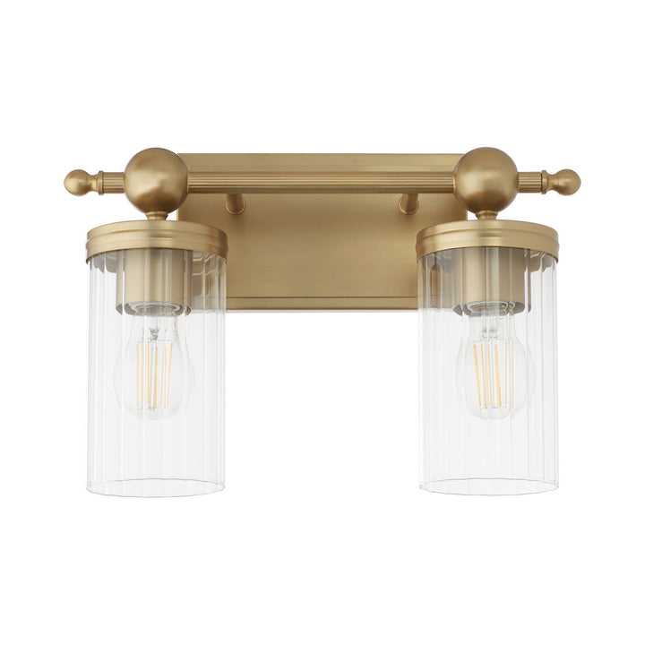 Quorum Lee Boulevard by Tamara Day 560-2-80 Bath Vanity Light 15 in. wide - Aged Brass
