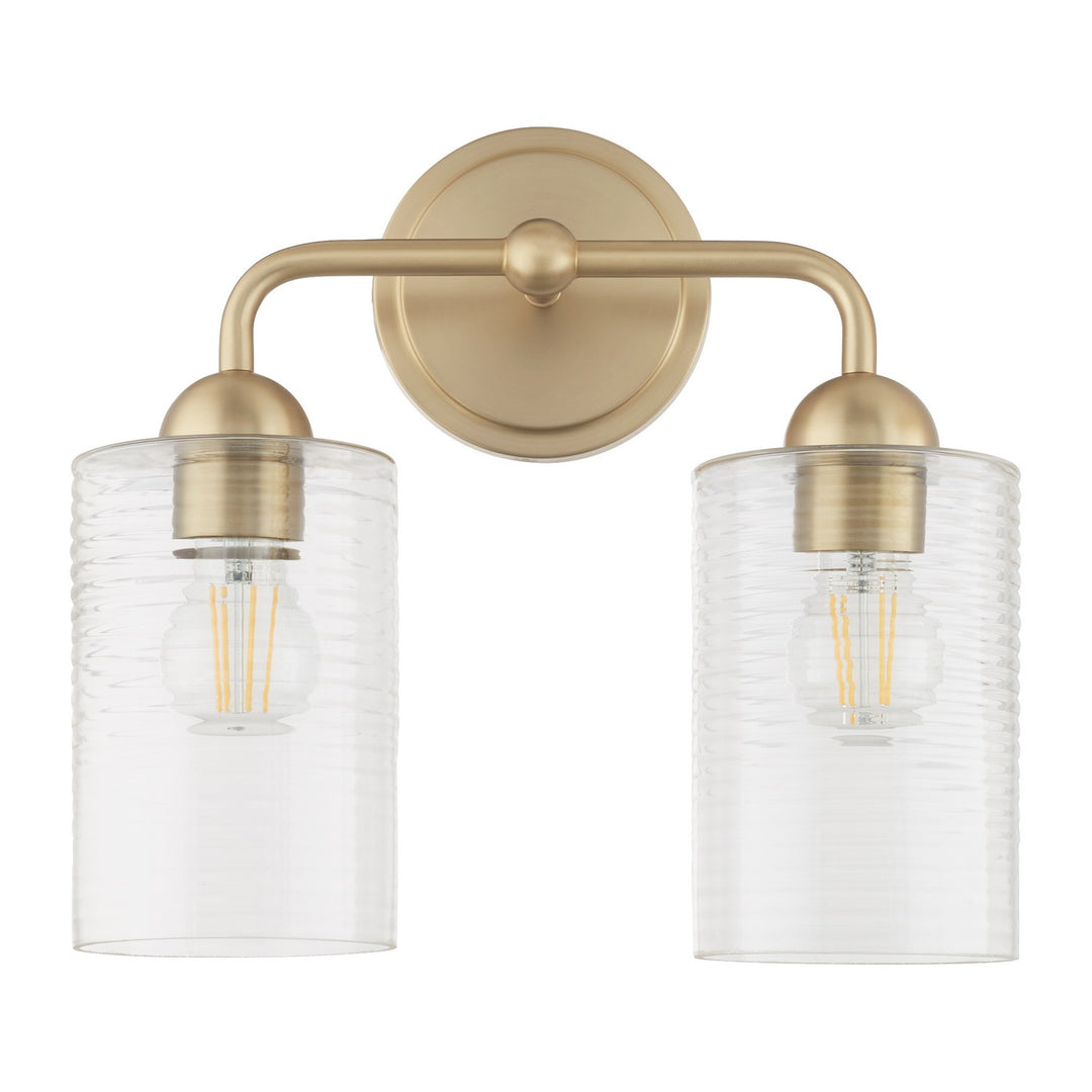 Quorum Charlotte by Tamara Day 598-2-80 Bath Vanity Light 14 in. wide - Aged Brass