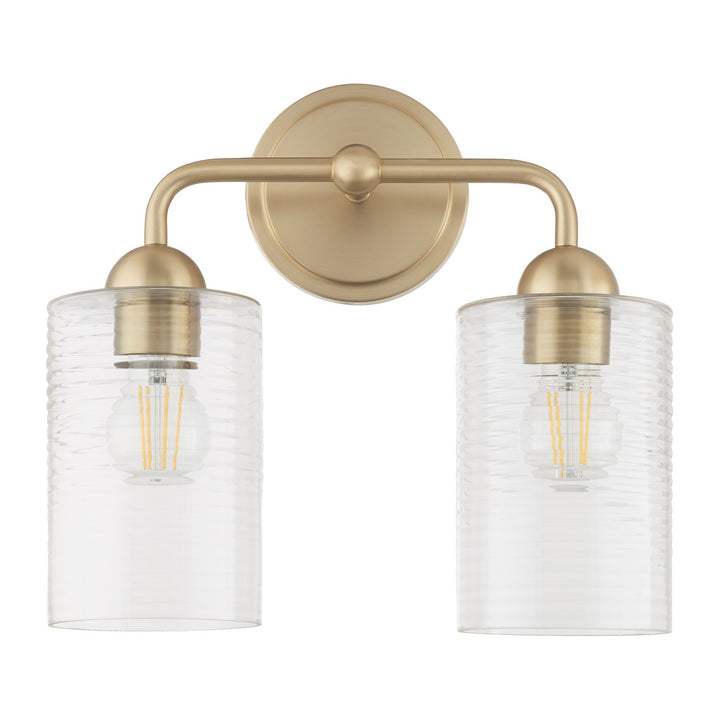 Quorum Charlotte by Tamara Day 598-2-80 Bath Vanity Light 14 in. wide - Aged Brass