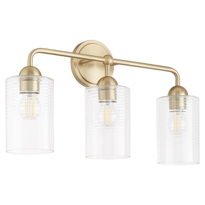 Quorum Charlotte by Tamara Day 598-3-80 Bath Vanity Light 24 in. wide - Aged Brass
