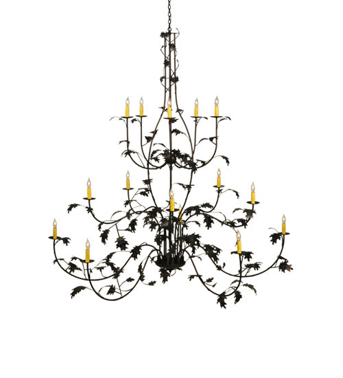 Meyda Tiffany Oak Leaf 134147 Chandelier Light - Mahogany Bronze