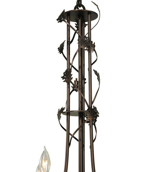 Meyda Tiffany Oak Leaf 134147 Chandelier Light - Mahogany Bronze