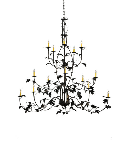 Meyda Tiffany Oak Leaf 134147 Chandelier Light - Mahogany Bronze