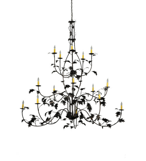 Meyda Tiffany Oak Leaf 134147 Chandelier Light - Mahogany Bronze