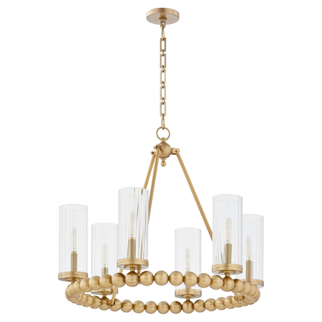 Quorum Lee Boulevard by Tamara Day 661-6-80 Chandelier Light - Aged Brass