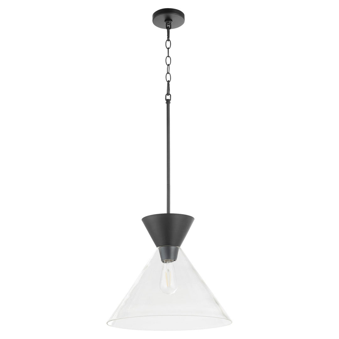 Quorum Beldar 8119-259 Pendant Light - Matte Black w/ Clear Glass