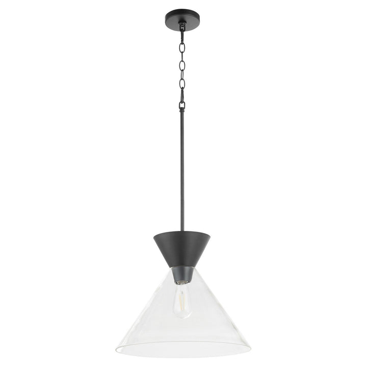 Quorum Beldar 8119-259 Pendant Light - Matte Black w/ Clear Glass