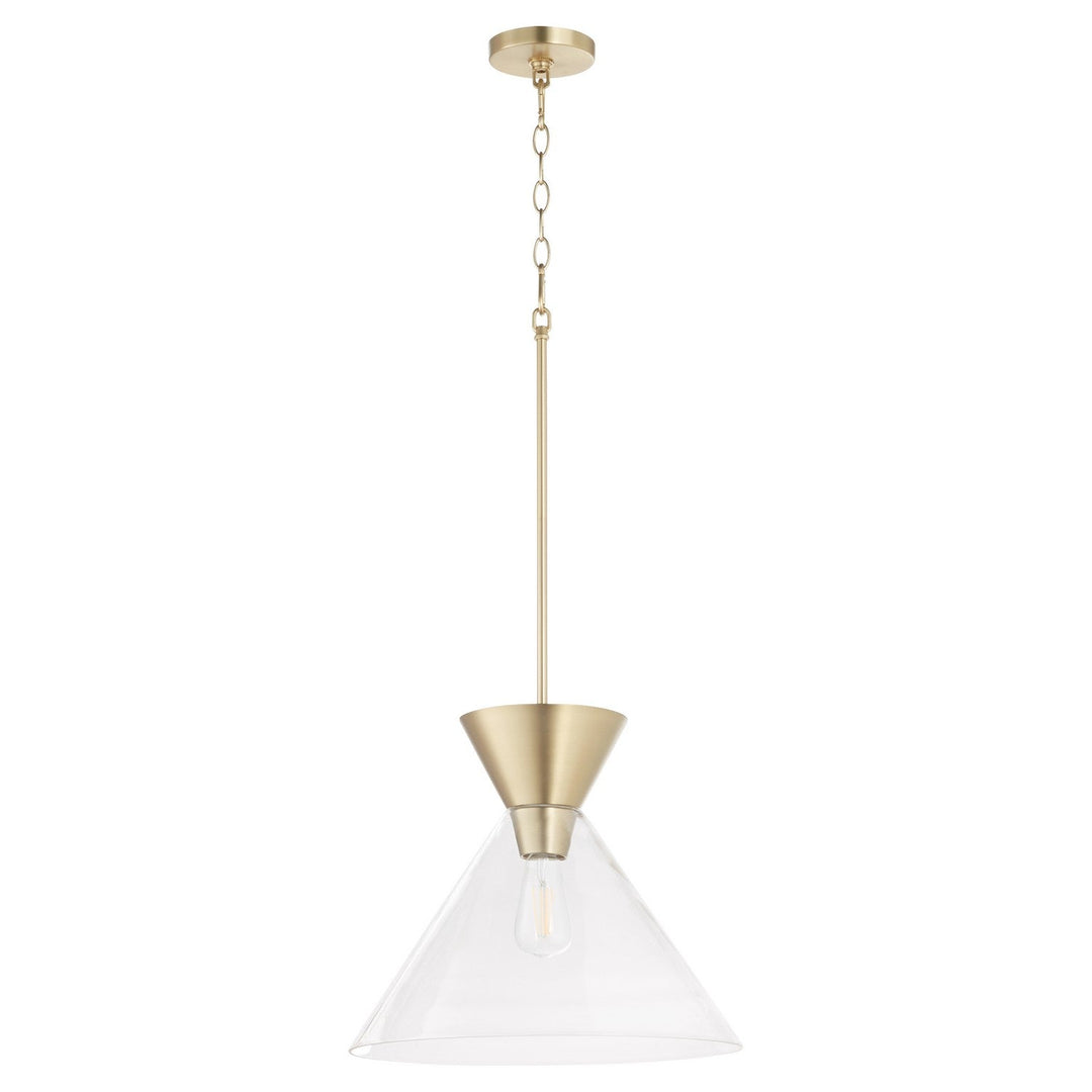 Quorum Beldar 8119-280 Pendant Light - Aged Brass w/ Clear Glass