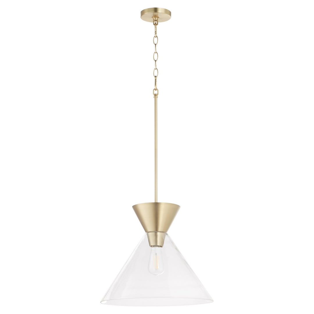 Quorum Beldar 8119-280 Pendant Light - Aged Brass w/ Clear Glass