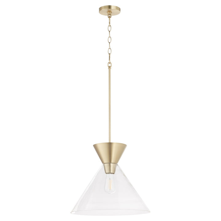 Quorum Beldar 8119-280 Pendant Light - Aged Brass w/ Clear Glass