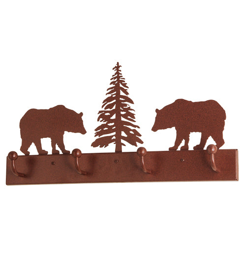 Meyda Tiffany Lighting 134177 Bear On The Loose 4 Hooks Coat Rack Home Decor Bronze / Dark