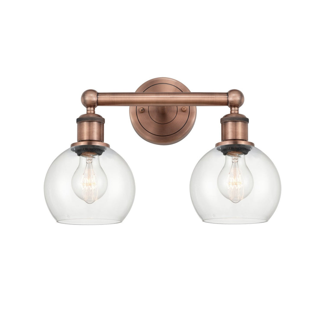 Innovations Edison 616-2W-AC-G122-6 Bath Vanity Light 15 in. wide - Antique Copper