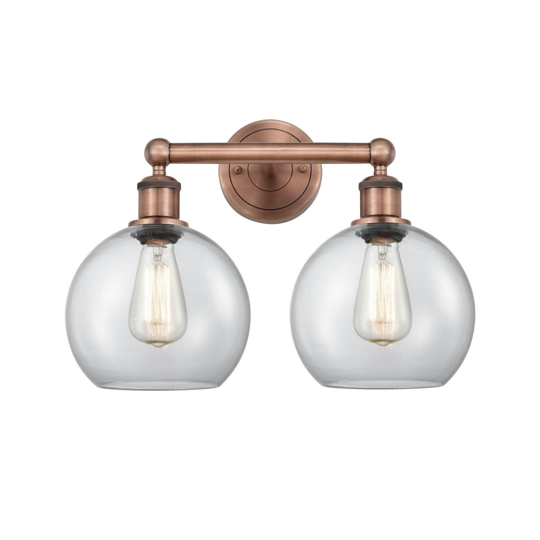 Innovations Downtown Urban 616-2W-AC-G122-8 Bath Vanity Light 17 in. wide - Antique Copper