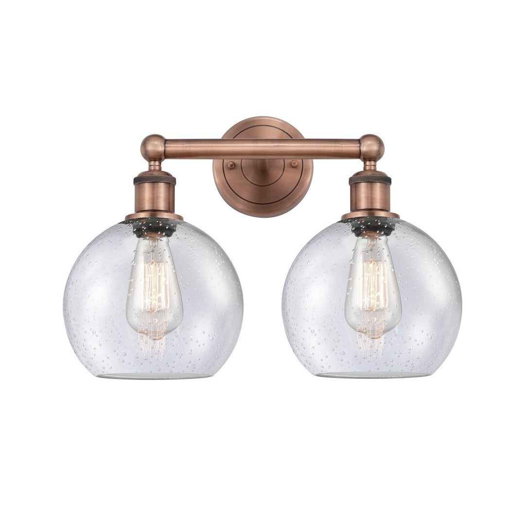 Innovations Downtown Urban 616-2W-AC-G124-8 Bath Vanity Light 17 in. wide - Antique Copper