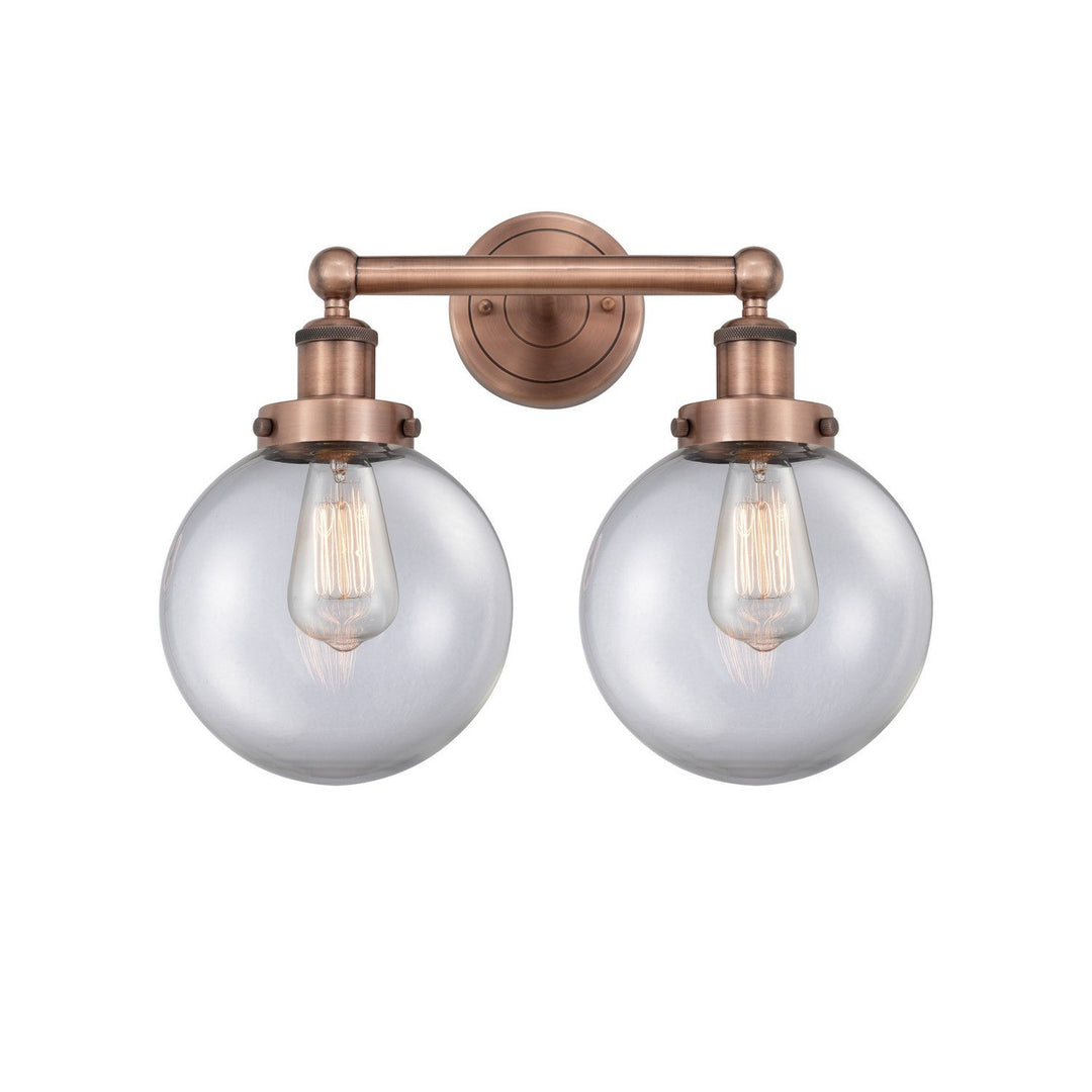 Innovations Edison 616-2W-AC-G202-8 Bath Vanity Light 16 in. wide - Antique Copper