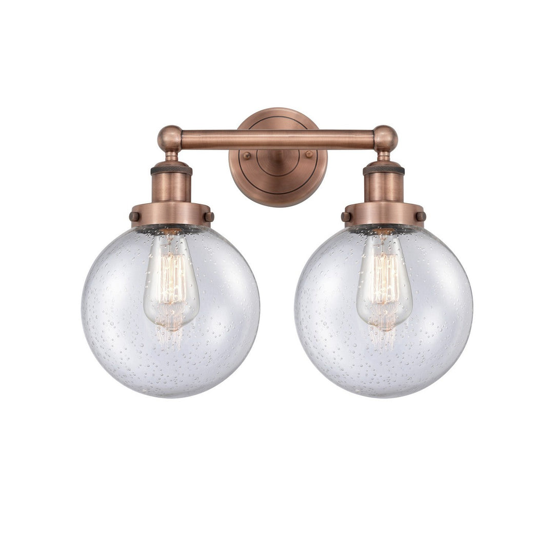 Innovations Edison 616-2W-AC-G204-8 Bath Vanity Light 16 in. wide - Antique Copper