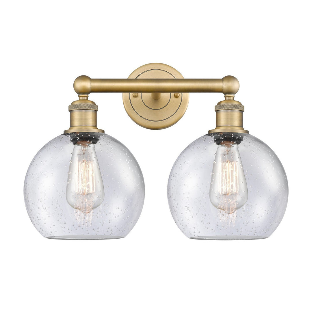 Innovations Downtown Urban 616-2W-BB-G124-8 Bath Vanity Light 17 in. wide - Brushed Brass