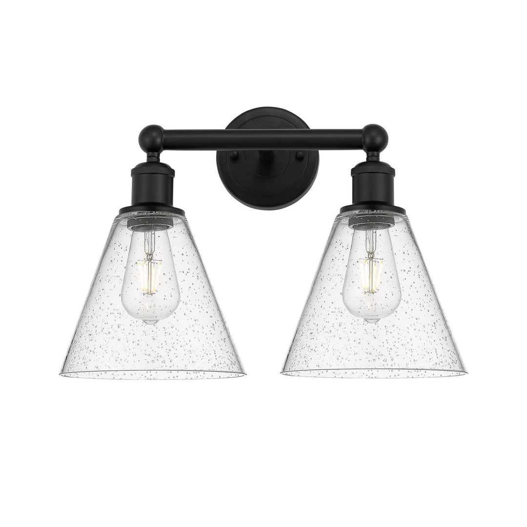 Innovations Downtown Urban 616-2W-BK-GBC-84 Bath Vanity Light 17 in. wide - Matte Black