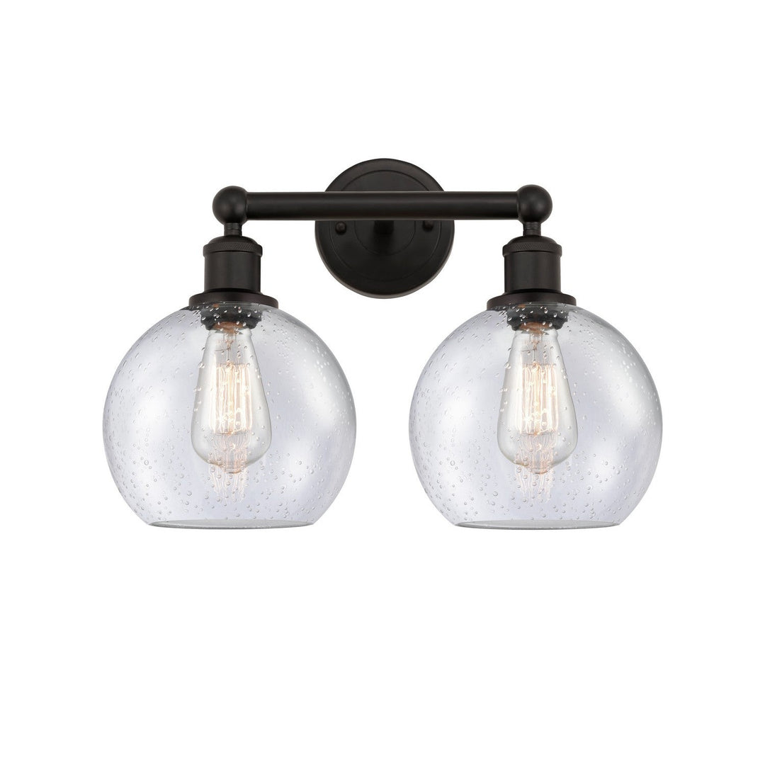 Innovations Downtown Urban 616-2W-OB-G124-8 Bath Vanity Light 17 in. wide - Oil Rubbed Bronze