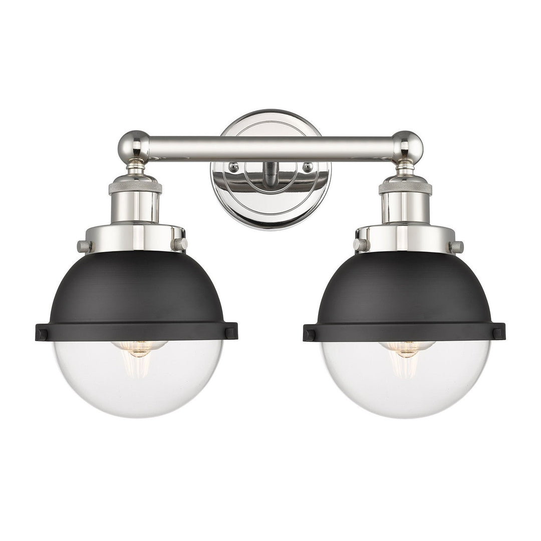 Innovations Downtown Urban 616-2W-PN-HFS-62-BK Bath Vanity Light 17 in. wide - Polished Nickel