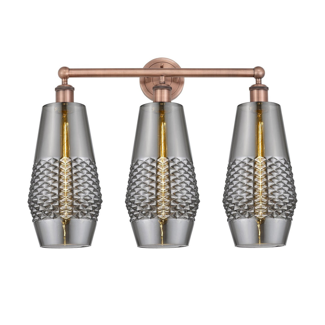Innovations Downtown Urban 616-3W-AC-G683-7 Bath Vanity Light 25 in. wide - Antique Copper