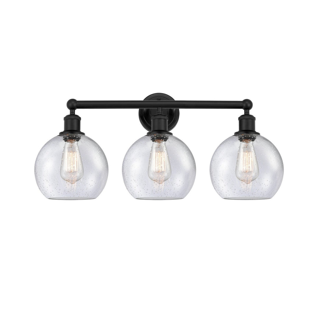 Innovations Downtown Urban 616-3W-BK-G124-8 Bath Vanity Light 26 in. wide - Matte Black