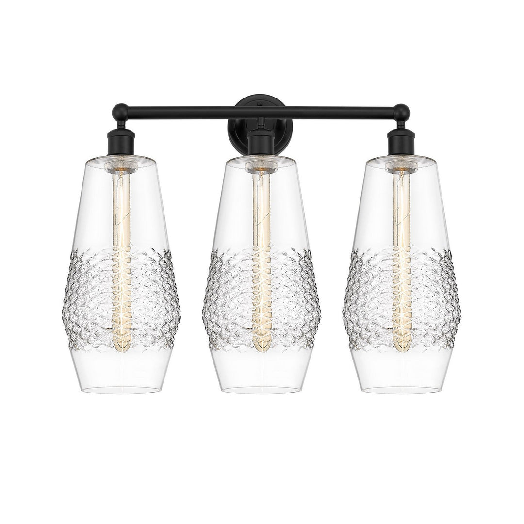 Innovations Downtown Urban 616-3W-BK-G682-7 Bath Vanity Light 25 in. wide - Matte Black