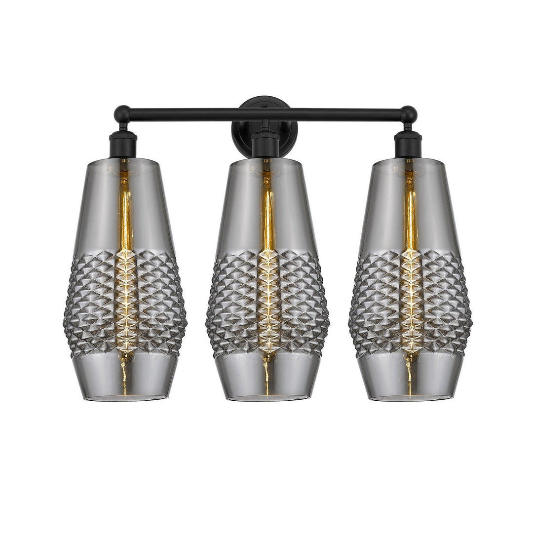 Innovations Downtown Urban 616-3W-BK-G683-7 Bath Vanity Light 25 in. wide - Matte Black