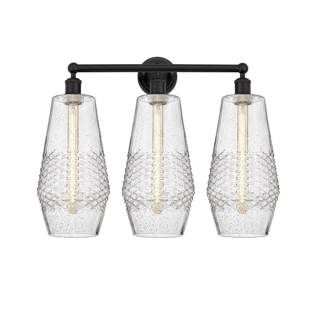 Innovations Downtown Urban 616-3W-BK-G684-7 Bath Vanity Light 25 in. wide - Matte Black