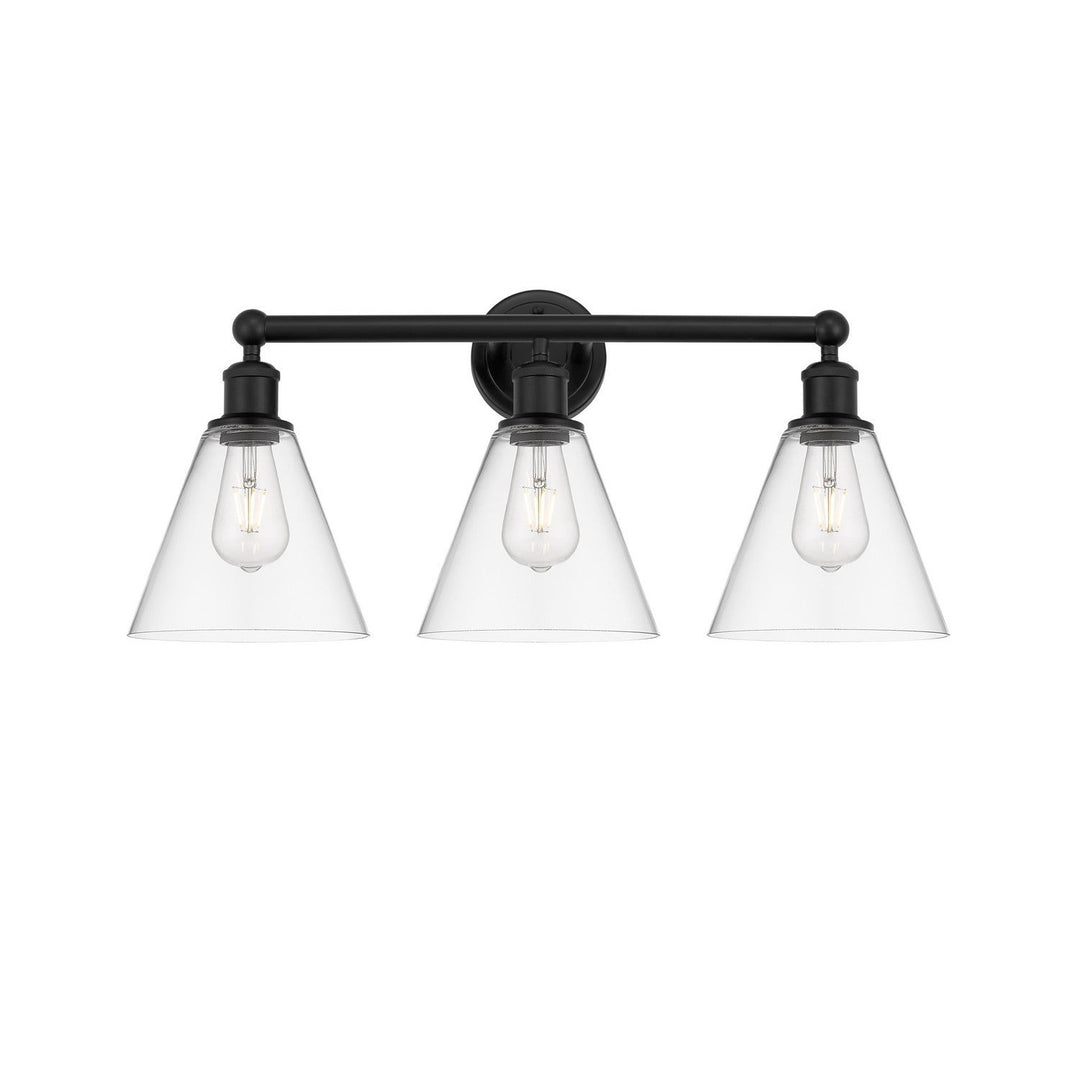 Innovations Downtown Urban 616-3W-BK-GBC-82 Bath Vanity Light 26 in. wide - Matte Black