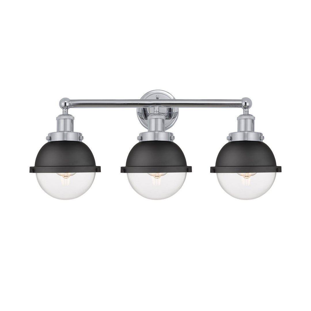 Innovations Downtown Urban 616-3W-PC-HFS-62-BK Bath Vanity Light 26 in. wide - Polished Chrome