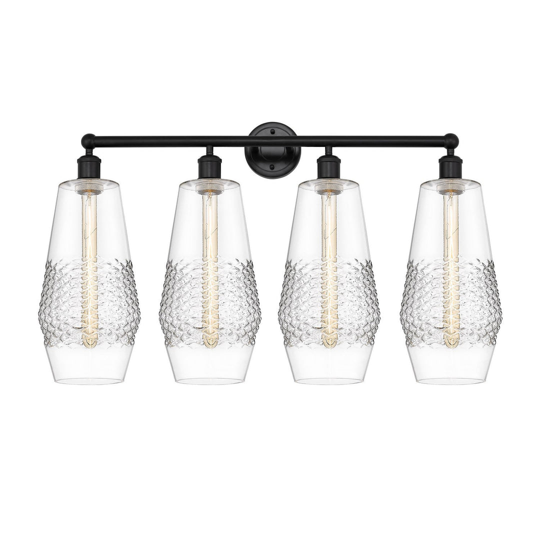Innovations Downtown Urban 616-4W-BK-G682-7 Bath Vanity Light 34 in. wide - Matte Black
