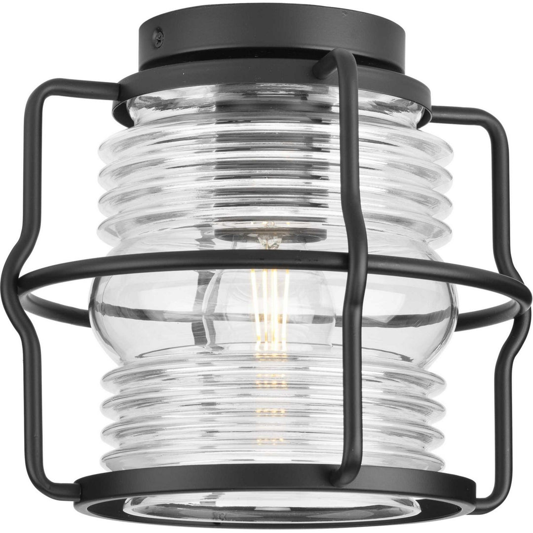 Progress Lighting P550133-31M Keegan One Light Outdoor Flush Mount Outdoor Black