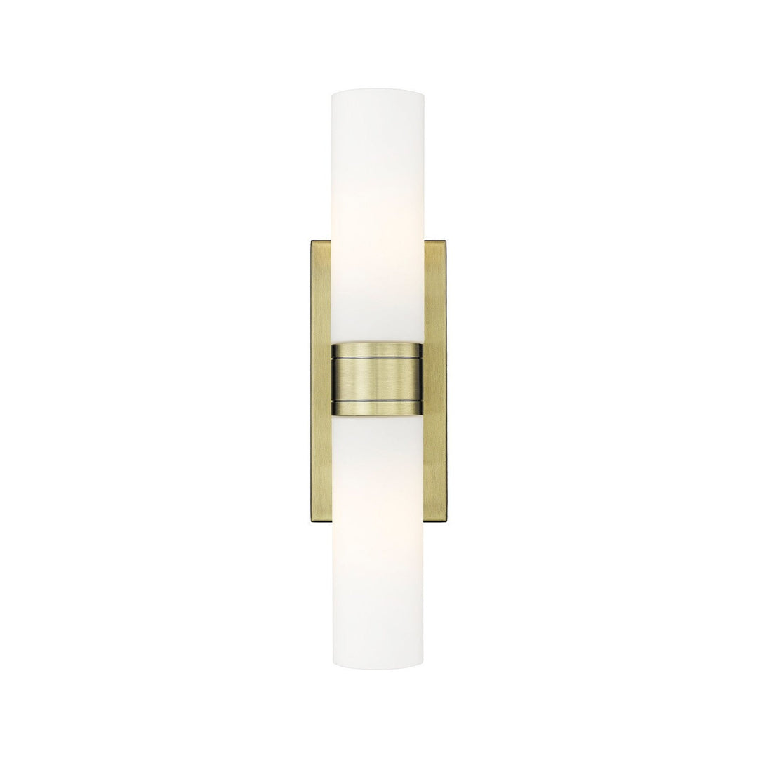 Innovations Downtown Urban 617-2W-AB-G617-11WH Bath Vanity Light 24 in. wide - Antique Brass